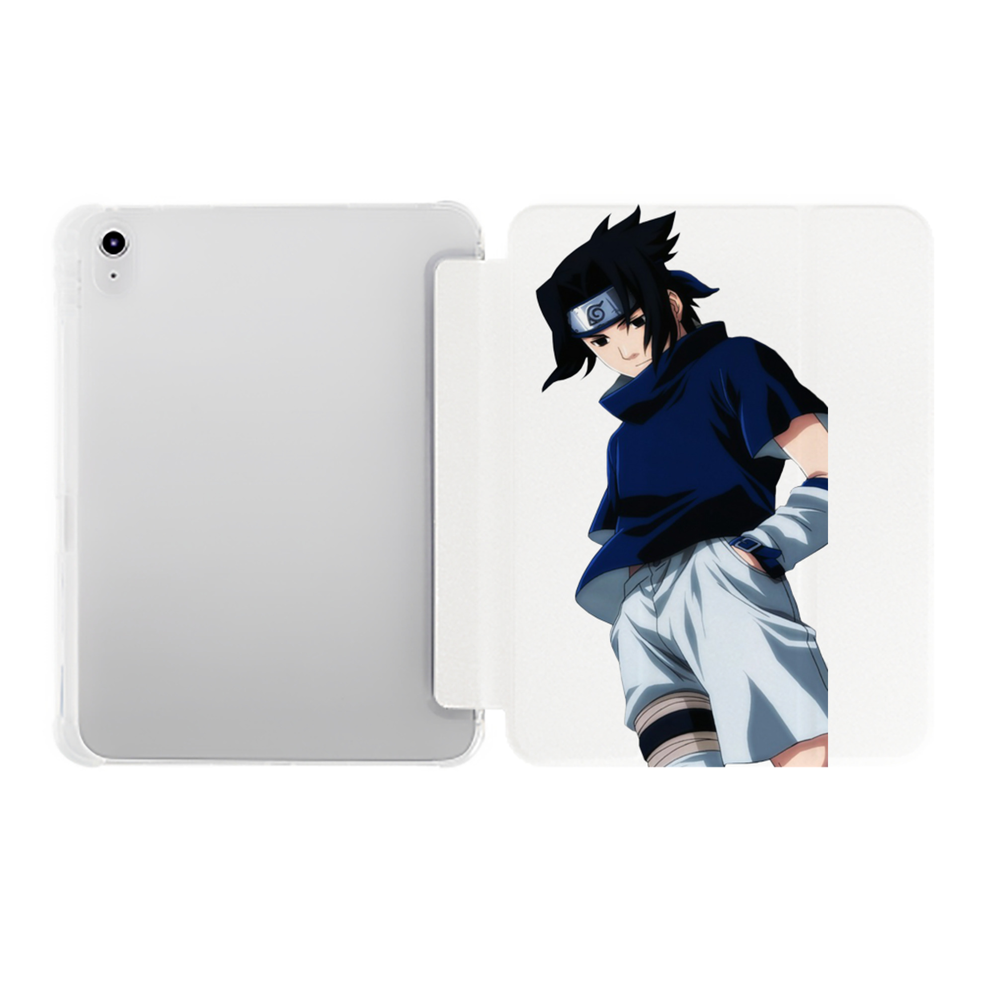 （画像用） NARUTO -ナルト- うちは サスケ Uchiha Sasuke IPad ケース ペン収納付き 三つ折りスタンド PUレザー×シリコン 対応機種9.5/10.5/10.9インチ
